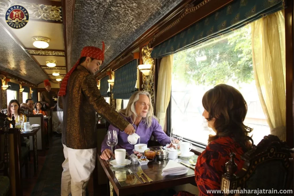 Passengers in Maharaja Express served by the Staff